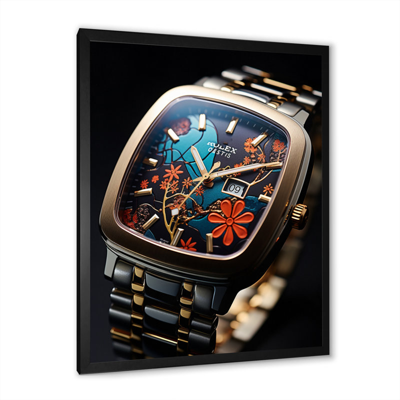 Montres de luxe en acier Sentinel II - impressions sur toile tendance, H 32 po x l 16 po x P 1 po, Cadre photo noir