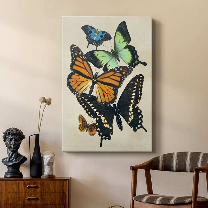 Collages de papillons I - galerie Cavas sur mesure, H 36 po x l 24 po