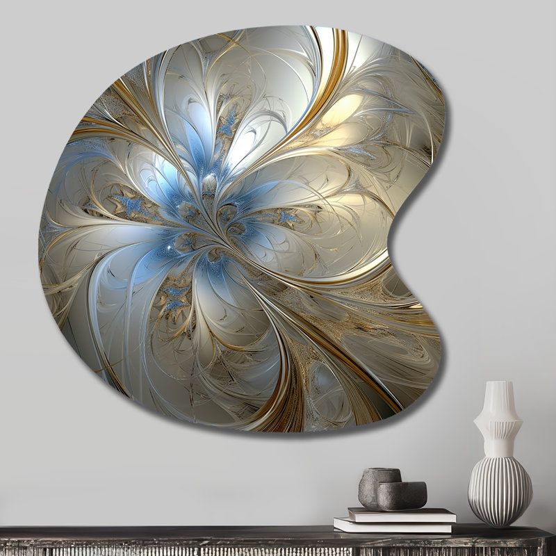 Spirale tourbillonnante Tender Floral - art mural asymétrique abstrait en forme de goutte, H 27 po x l 27 po