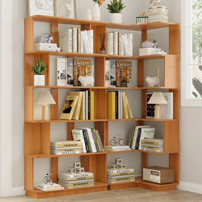 combination bookcase space saving corner bookshelf