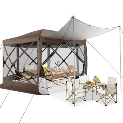 12x12 Pop up Gazebo Screen House Tent for Camping(Upgraded Strut version）)