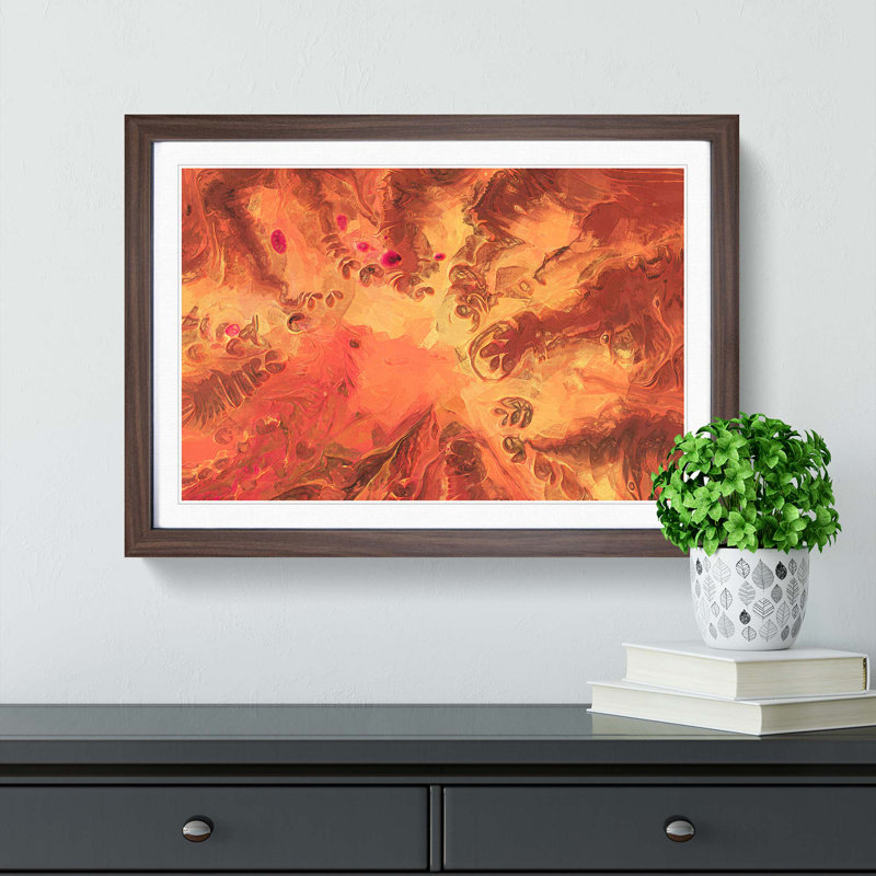 What in the World in Abstract - Picture Frame Graphic Art Print, 35cm H x 50cm W x 2cm D, Walnut