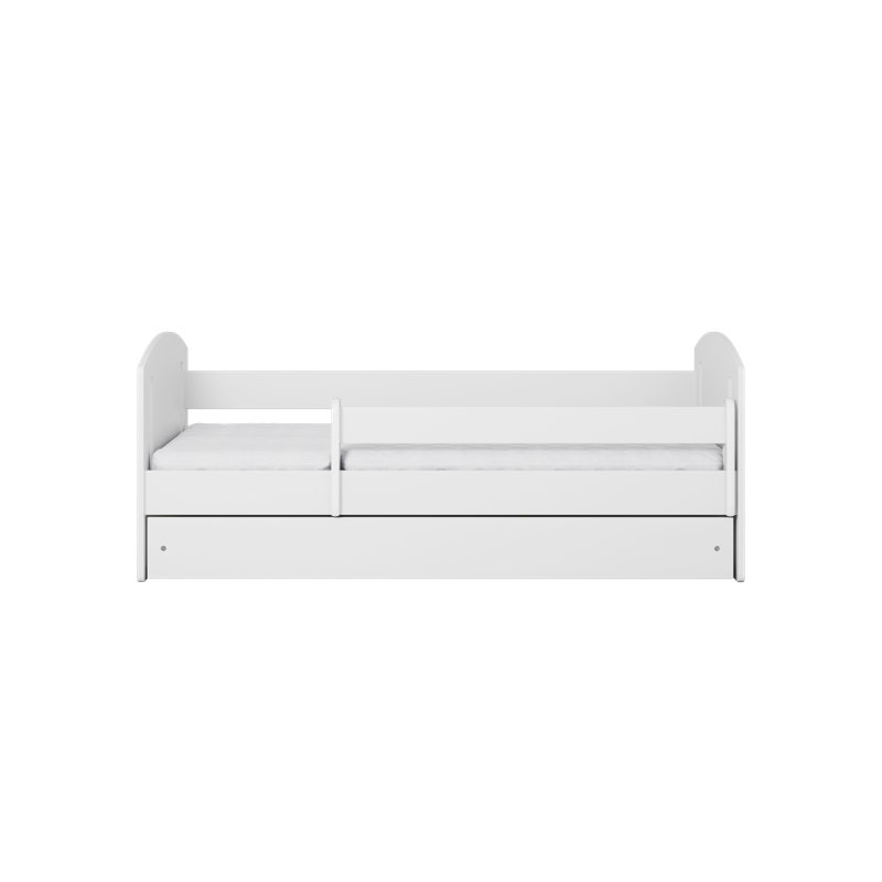 Hermes Drawer Convertible Bed and Mattress, White, European Toddler (80 x 180 cm)