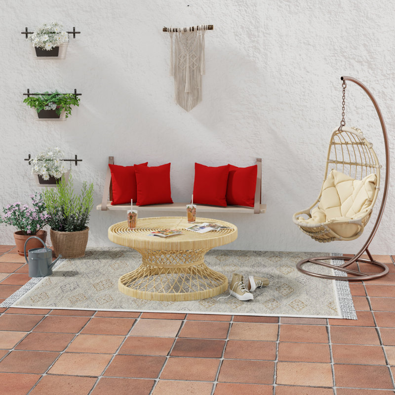 Sunbrella Outdoor Throw Pillow, Canvas Logo Red