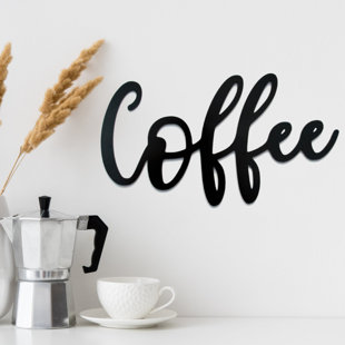 4 Pieces Metal Coffee Cup Wall Decor Wire Coffee Sign Cafe Wall Art Vintage