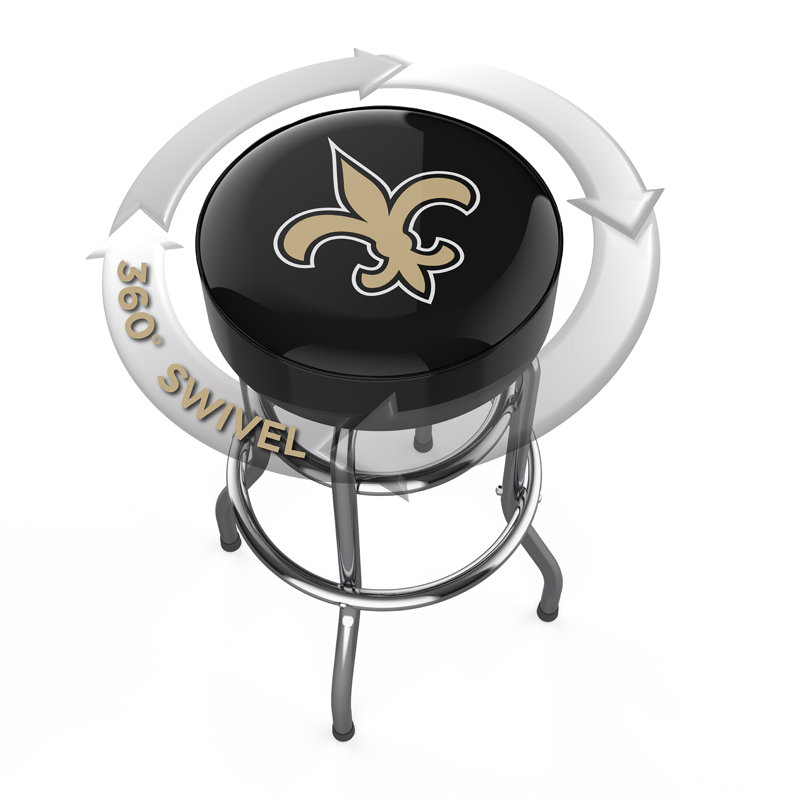 Commercial Grade Chrome Swivel Bar Stool with Vibrant Team Colors  , North Orleans Saints