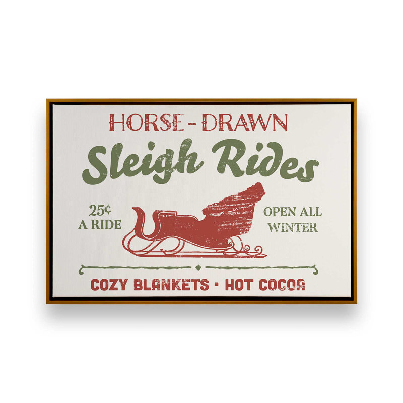 «Cent Sleigh Rides», reproduction sur toile, H 24,75 po x l 36,75 po x P 1,75 po, Cadre doré