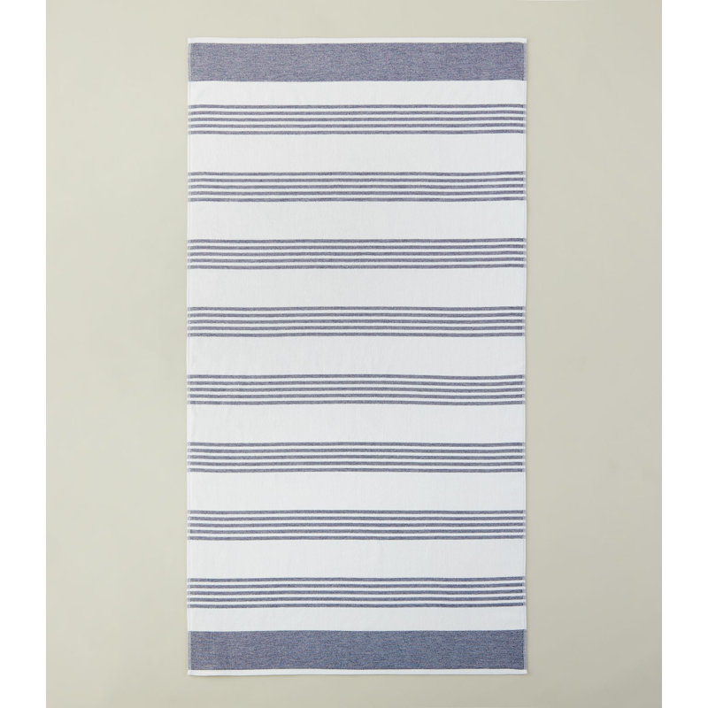 AEGEAN STRIPE BEACH TOWEL, NAVY