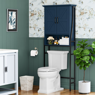Rangement au-dessus de la toilette en métal et bois H 69 po Trijal