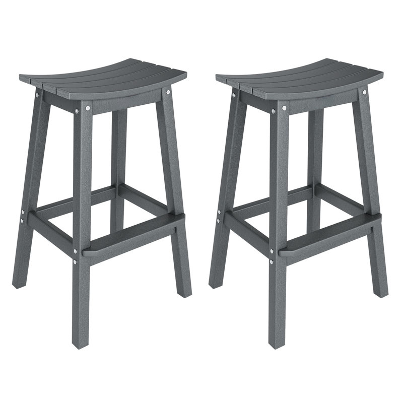 Ensemble de 2 tabourets de bar d'extérieur, Gris, Tabouret de bar (siège d'une hauteur de 29,9 po)