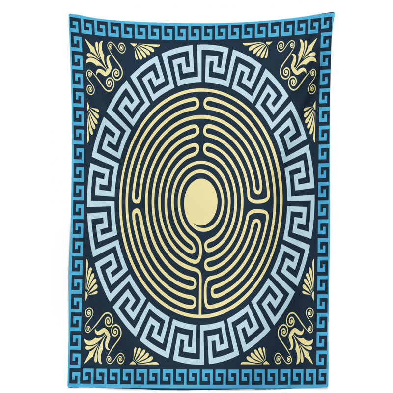 Greek Key Tablecloth, 70" L x 52" W