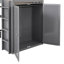 Lit mezzanine simple gris avec compartiments à tiroirs, bureau pour ordinateur portable et garde-robe. Fabrication solide pour la durabilité. Maximisez la surface de la chambre à coucher. Pas de sommier tapissier requis, tiroirs de rangement, bois de bureau. Marque-1333674444-1333674435