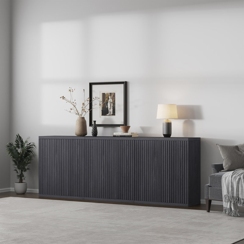 Armoire d'appoint avec tablettes réglables Cesiro, Aulne gris foncé, 3
