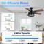 42 po Ventilateurs en cage Smart Farmhouse avec kit d'éclairage à DEL pour l'intérieur et l'extérieur, commande silencieuse par télécommande, Alexa, Google, voix, Wi-Fi, application