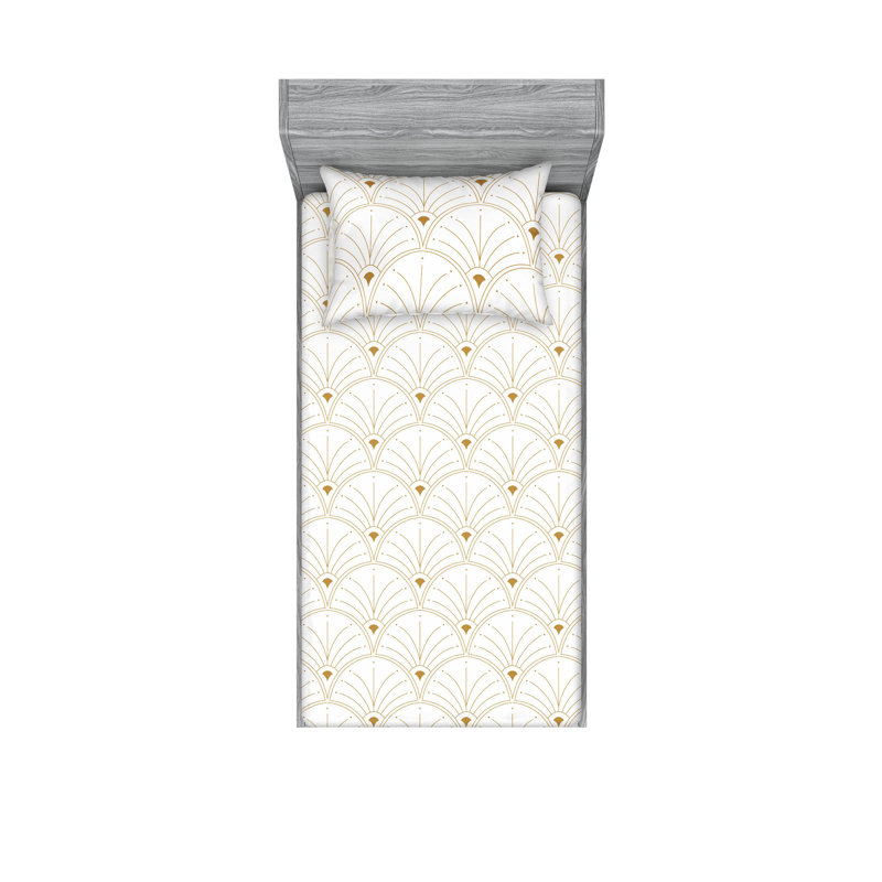 Microfiber Floral Sheet Set, Twin Sheet Set + 1 Pillowcase, Off Sand Brown