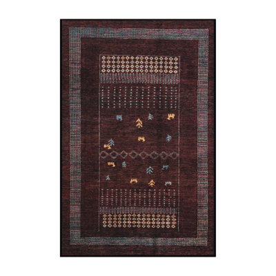 Tapis abstrait marron / jaune