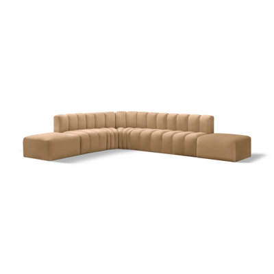 Hrefna Upholstered Curved Sectional with Ottoman Reversible