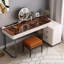 Meuble-lavabo de haute qualité avec tabouret, très facile à assembler, plateau en verre, avec prise de courant, très grand espace de rangement, armoire auxiliaire extensible-1585875323-1589595422