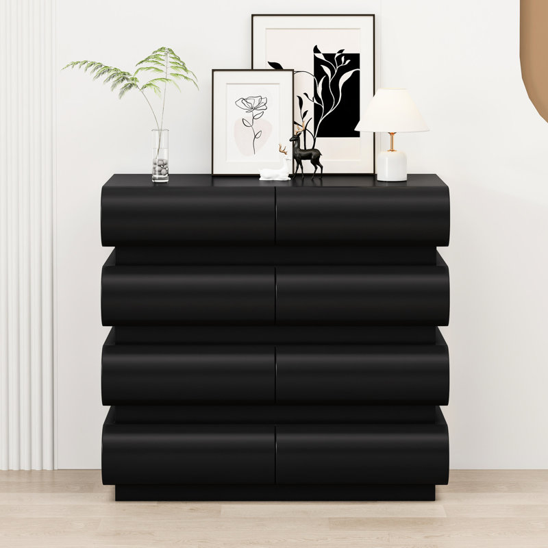 Commode de chambre noire avec 8 tiroirs - Rangement polyvalent pour divers articles Commode à tiroirs en métal avec structure stable