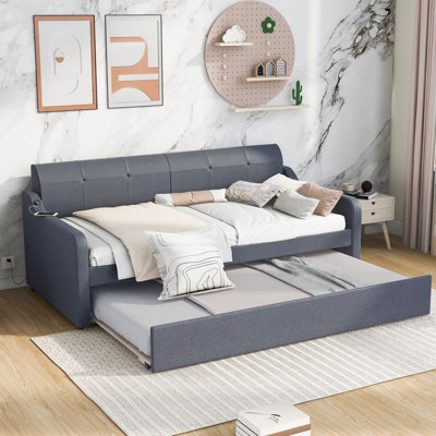 Lit de jour rembourré avec couchette et chargement USB