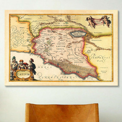'Antique Map of Lazio (Latium) (1949-1960)' by Joan Janssonius Framed Graphic Art