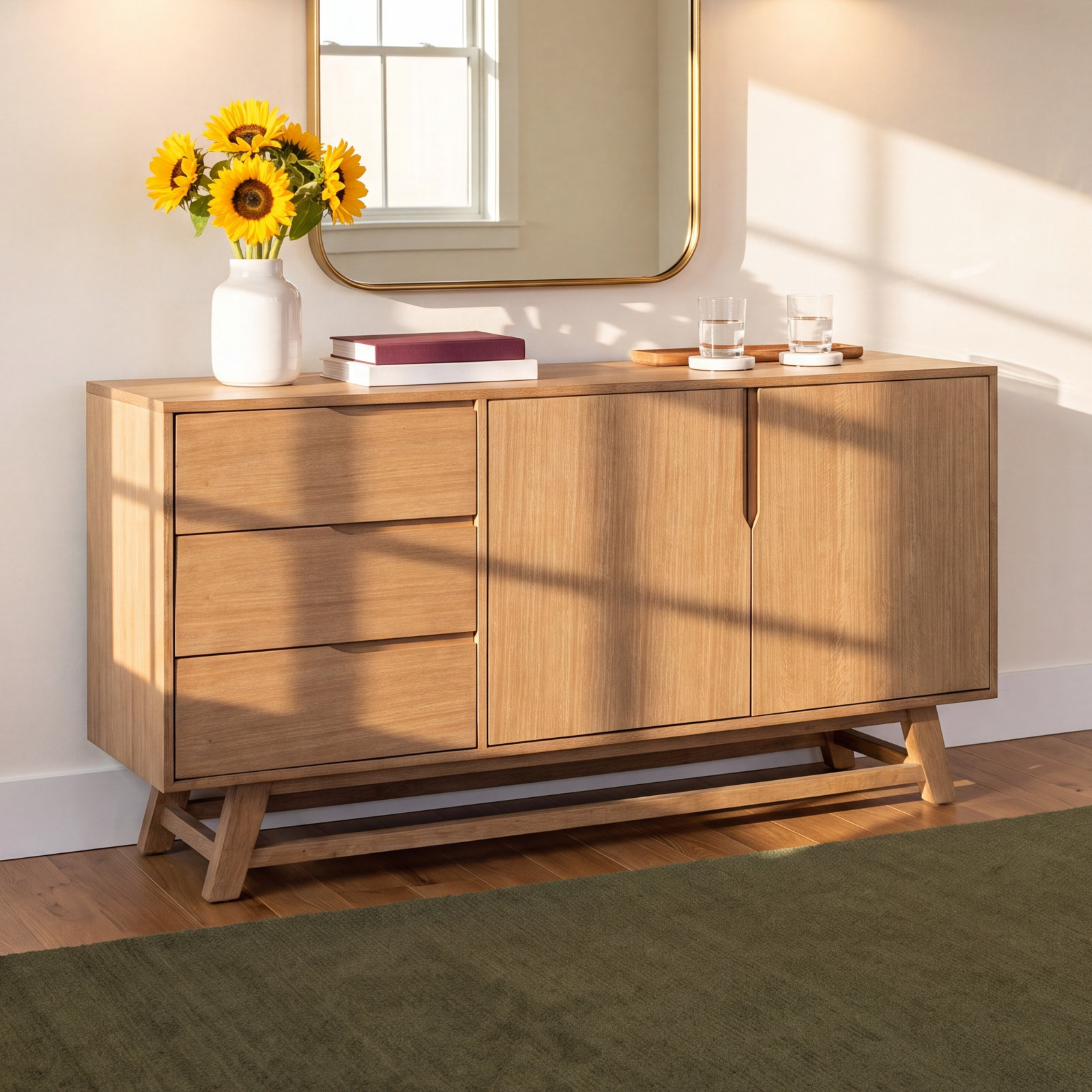 3-Drawer Sideboard Cabinet