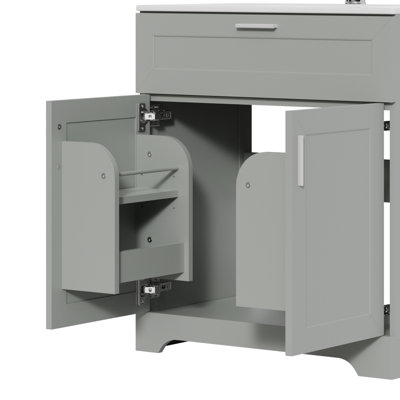Meuble-lavabo en bois 24 po, gris 2401