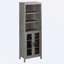 Grande armoire de rangement pour salle de bain avec tablette à 3 niveaux, porte en verre