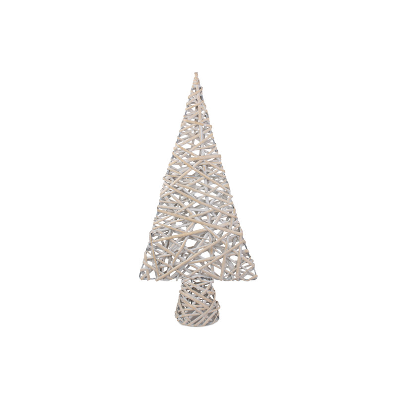 Wicker Table Top Xmas Tree, White Wash