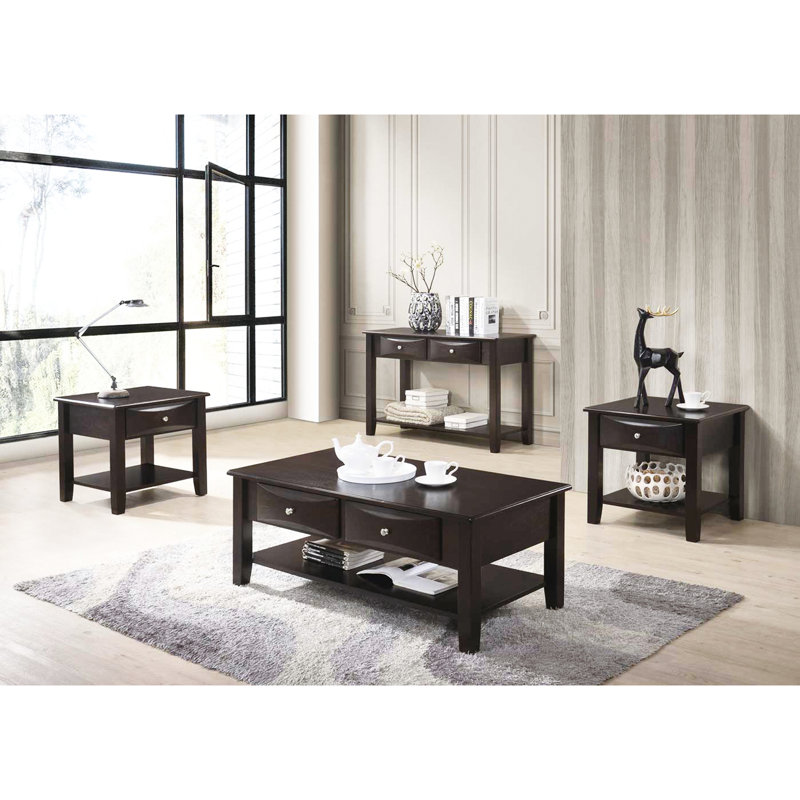 2 tables basses en brun charmant avec deux qualités de tiroir intrigantes