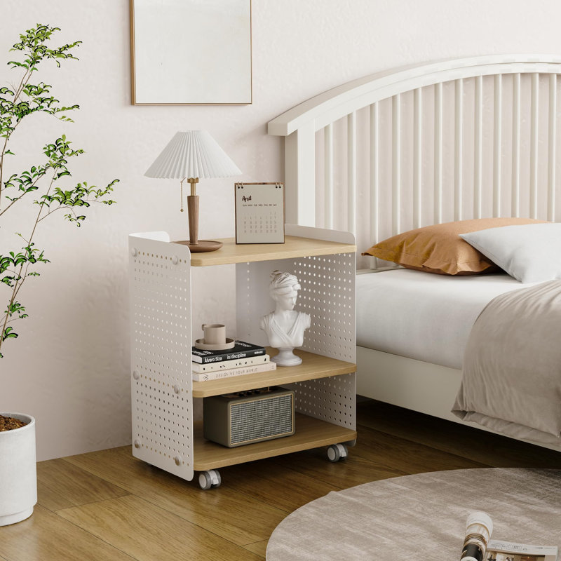 53.5cm H x 44.3cm W Printer Stand, White/Brown