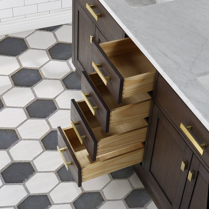 Ashanda 72'' W Single Vanity, Brown Oak