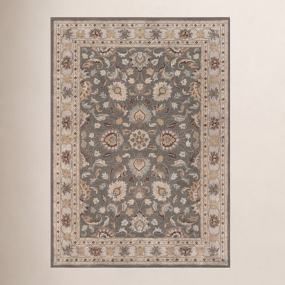 Arden Charcoal Beige Yellow Hand-Tufted Wool Rug