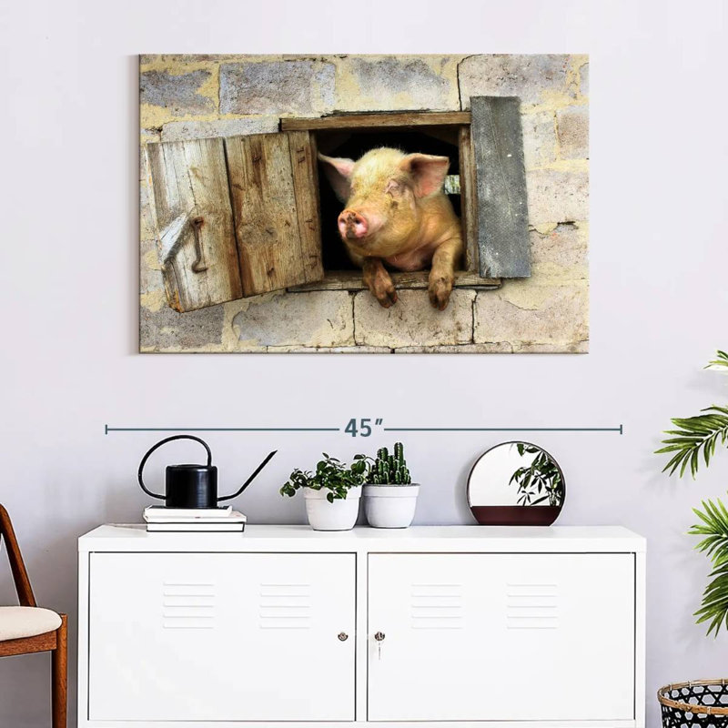 Brampt souriant cochon, H 26 po x l 39 po