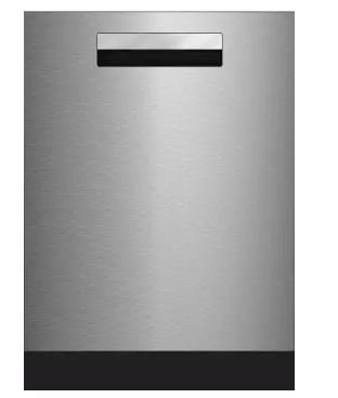 24" Dishwasher SS w/ bar handle 45dBA top digital touch control, active vent drying, beam on floor, interior light