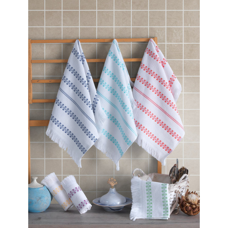 Premium 100% Cotton Wash Towel Set (6 Pieces), 15.7 x 23.6 inches | 340 GSM, Soft & Absorbent | Multi-Color: Red, Blue, Dark Blue, Green, Purple | Machine Washable, Durable, Eco-Friendly | Ideal for Home and Travel