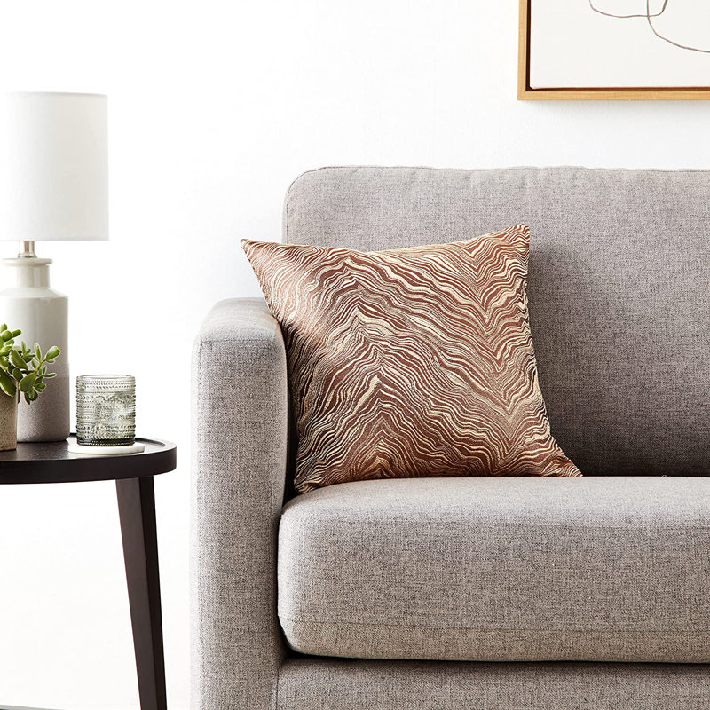 Housse de coussin Boutique Zebra Patern, Or, Polyester/ Bourre en polyester