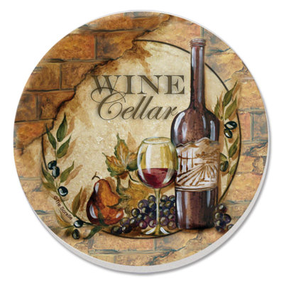 Wine Cellar II 4-Pack Round Absorbent Stone Coasters