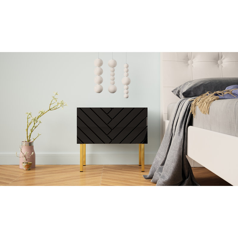 Antich 50cm W Manufactured Wood Bedside Table