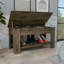 Austin Storage Table, One Extendable Table Shelf, Four Legs, Lower Shelf -Light Oak / White-130378312