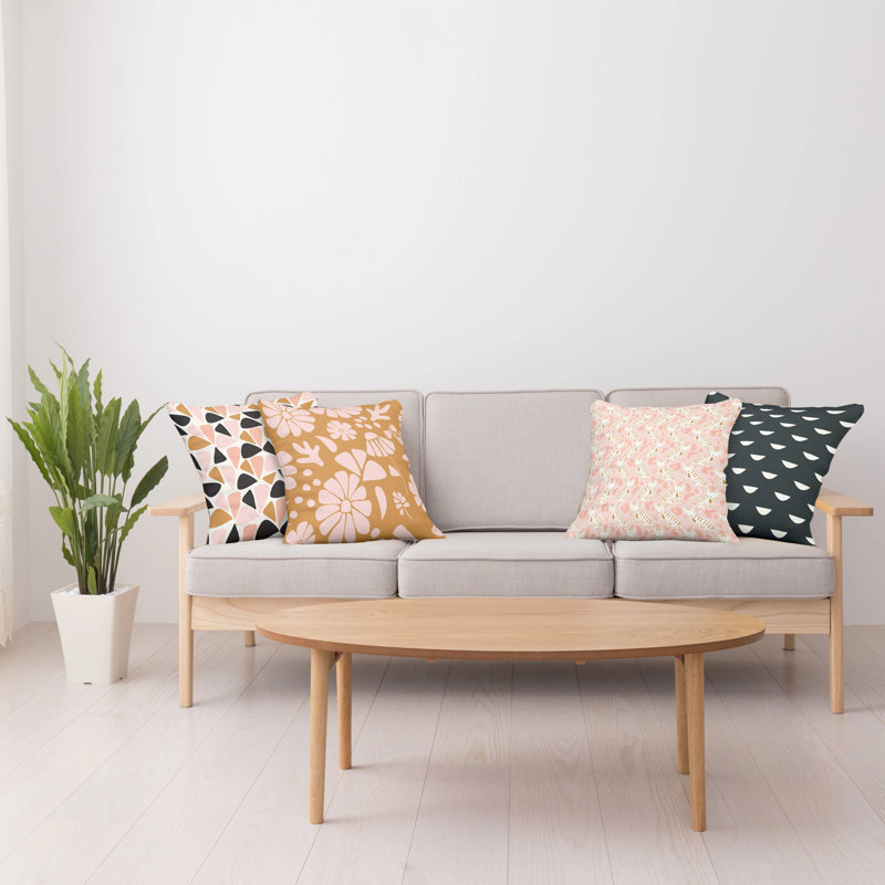 Ensemble de housse de coussin carré 4 pièces, 16" x 16"