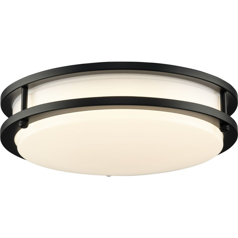 Plafonnier encastré 5 lumières, Noir mat, H 2,82 po x l 10,24 po x P 10,24 po
