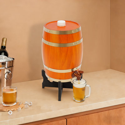 Tonneau de distributeur de vin de style rétro 5L avec support, capacité de 110,23 lb pour la cuisine et la salle à manger