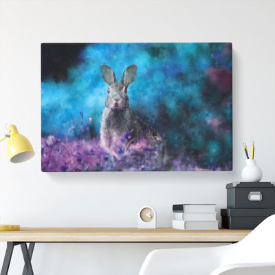 Curious Hare Painting - Wrapped Canvas