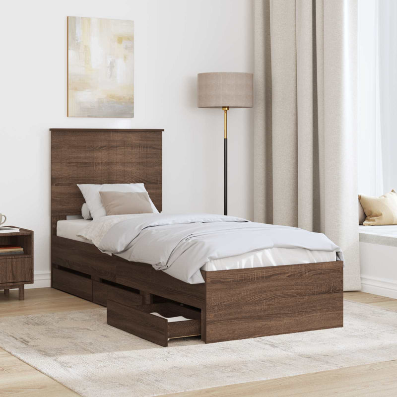 Bed Frame, Small Single (2'6), Brown Oak
