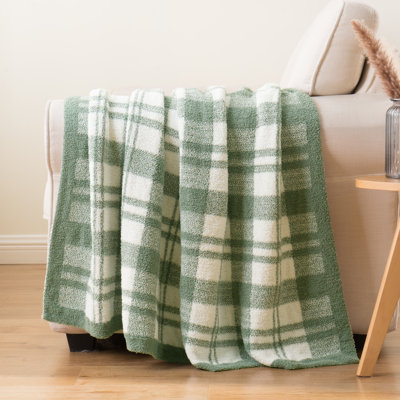 Checkered Throw Blanket, Plaid Knitted Throw Blankets For Couch, Sofa, Bed, Warm Cozy Fuzzy Farmhouse Plaid Blanket For Spring(50"X60")