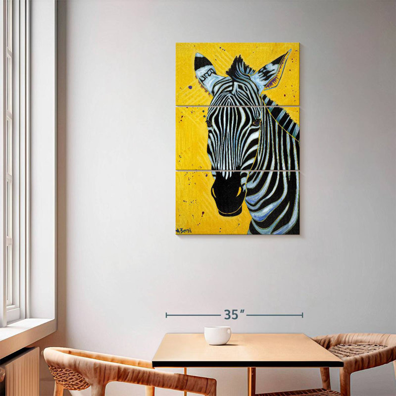 Brampt Yellow Zebra Multi, 57" H x 36" W