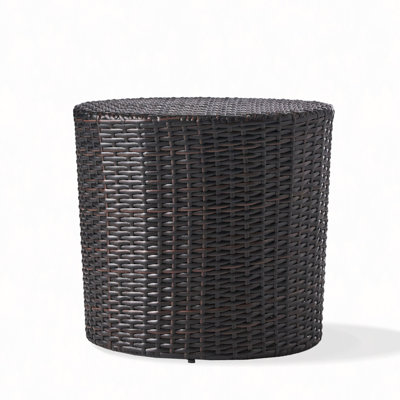 RD Barrel Side Table, Outdoor Wicker End Table