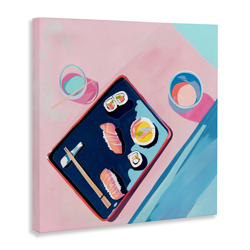 Sushi Me Food Tray Canvas, design by Walker Noble, 17" H x 17" W