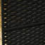 Paravent pliable 4 panneaux. Cloison de 5,6 pi pour la maison. Noir avec une touche tissée à la main et un plateau arqué enchanteur. Chambre polyvalente, bureau. Structure en bois, sangles en polypropylène. Léger,